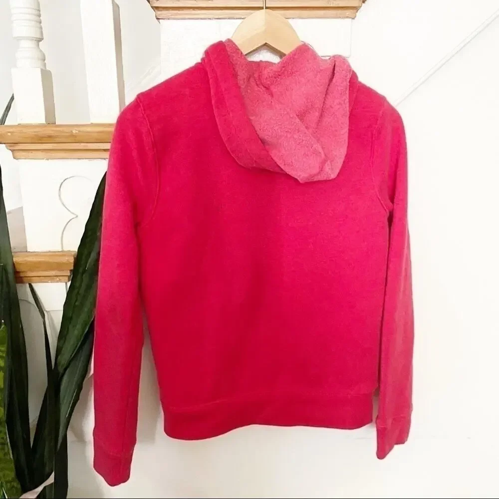 J.Crew coral color fleece inside hooded zip up S